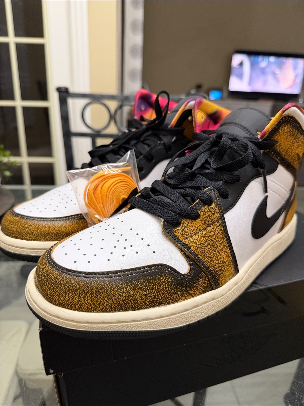 Nike Men's White, Black & Gold High-Top Sneakers